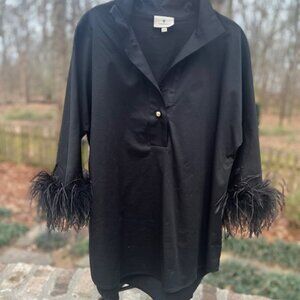 Tuckernuck Black Feather Willow  Blouse